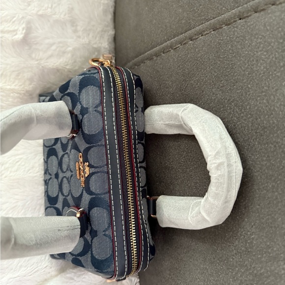 Coach Dark Blue Mini Bag with Signature Pattern - Picture 5 of 9